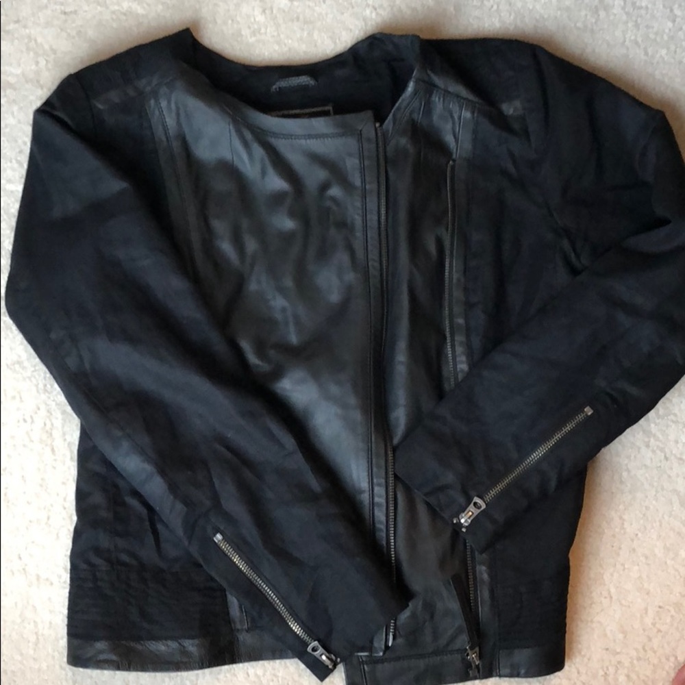 Black leather jacket